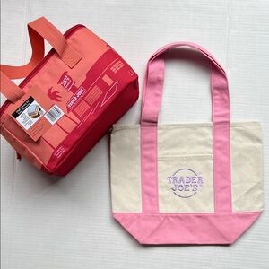 Trader Joe’s Pink and Peach Mini Tote & Cooler Bag Set